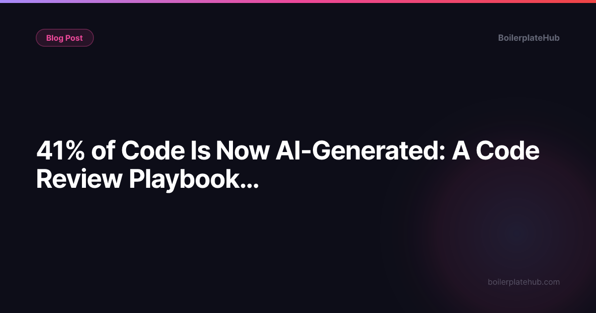 41% of Code Is Now AI-Generated: A Code Review Playbook for Solo Founders