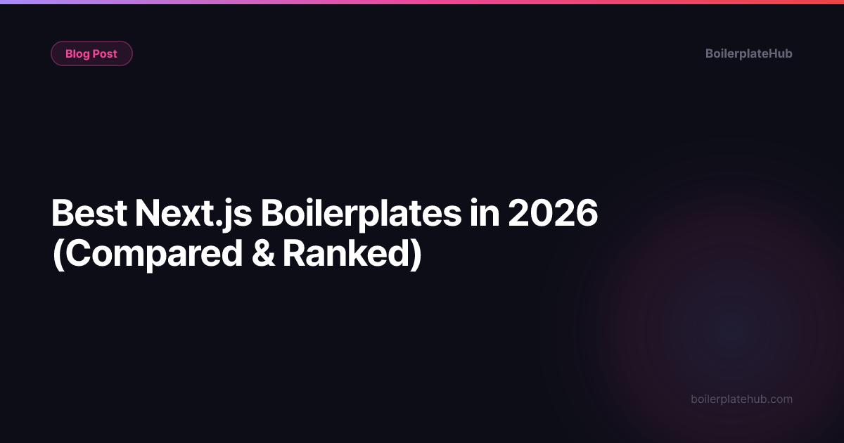 Best Next.js Boilerplates in 2026 (Compared & Ranked)