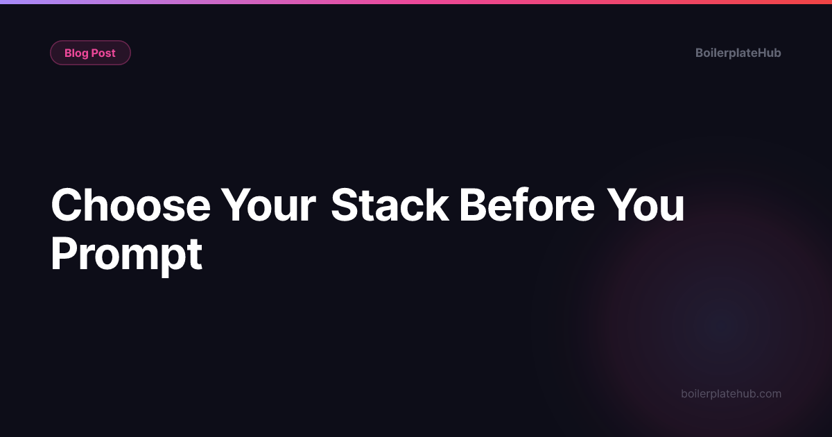 Choose Your Stack Before You Prompt