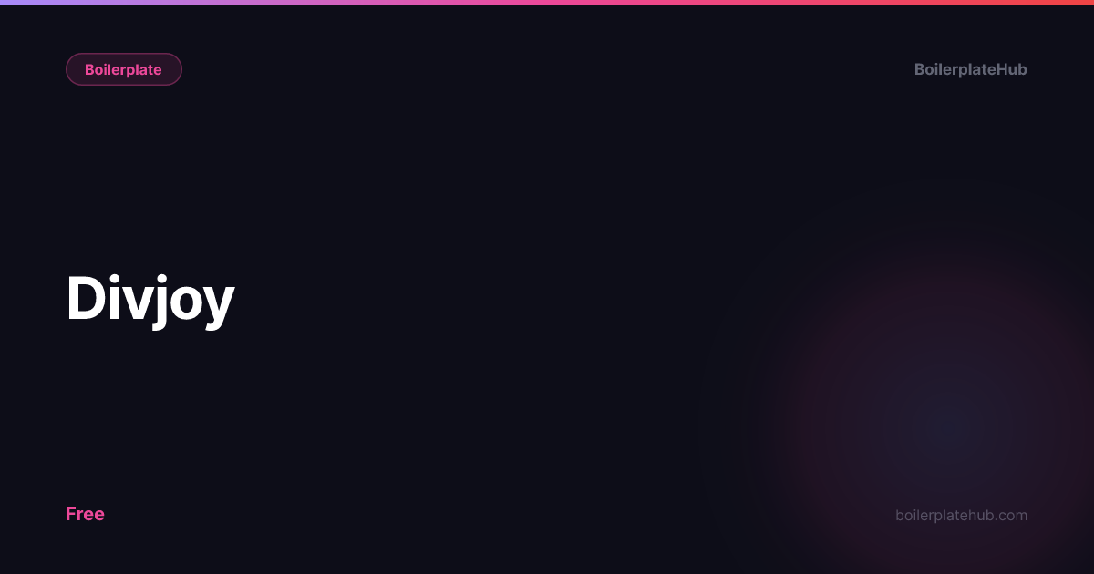 Divjoy review | BoilerplateHub