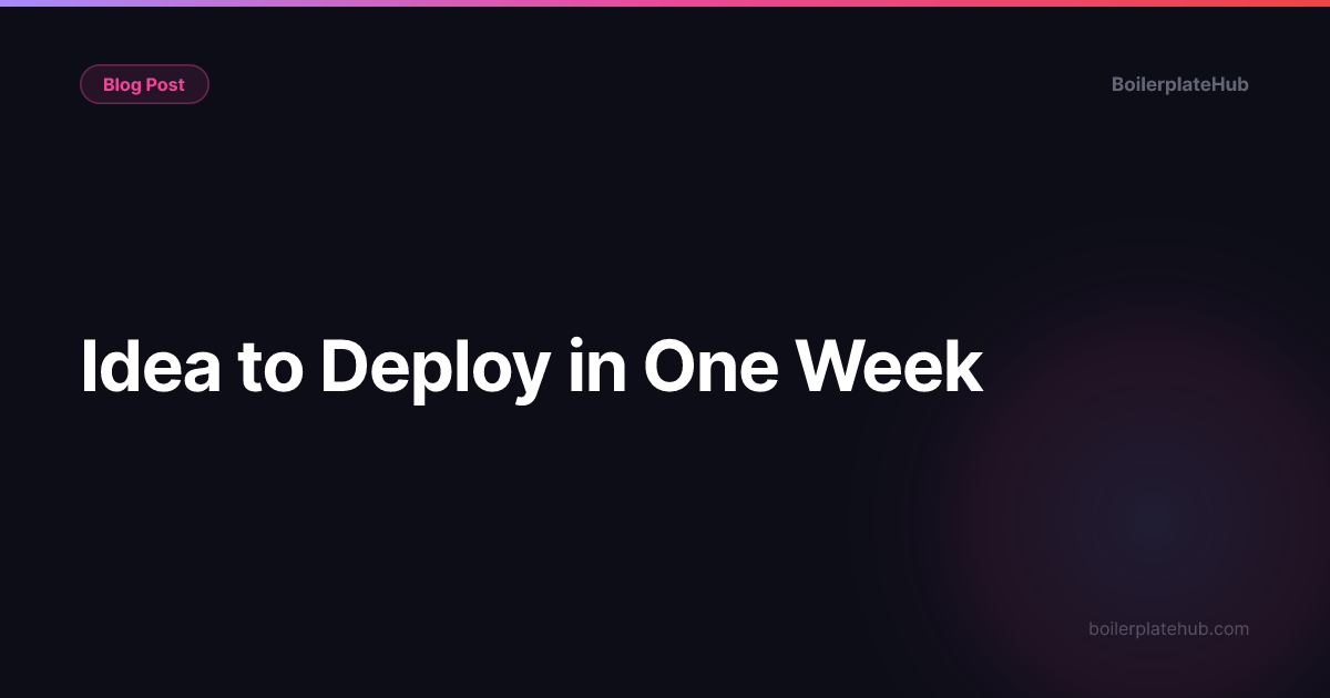 Idea to Deploy in One Week