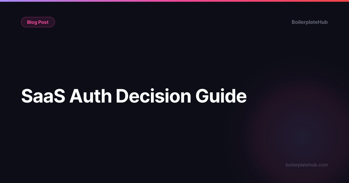 SaaS Auth Decision Guide