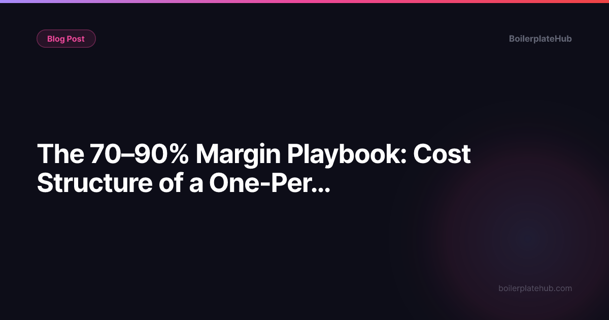 The 70–90% Margin Playbook: Cost Structure of a One-Person SaaS