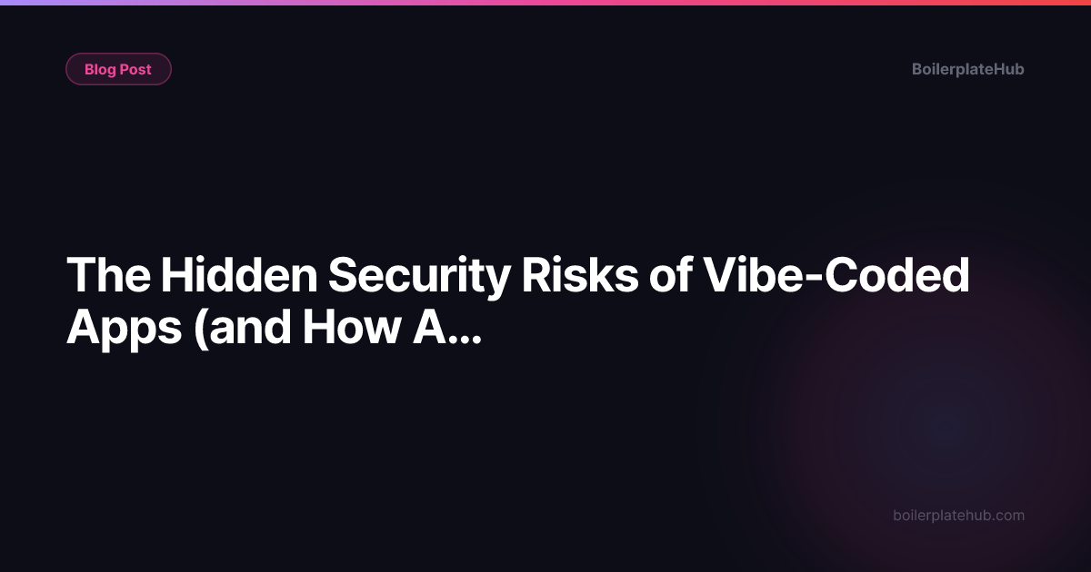 The Hidden Security Risks of Vibe-Coded Apps (and How Audited Boilerplates Avoid Them)