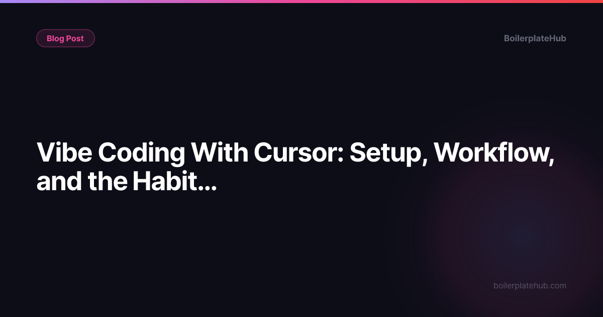 Vibe Coding With Cursor: Setup, Workflow, and the Habits That Matter